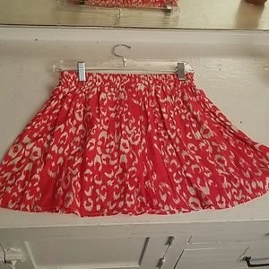 Red patterned skirt